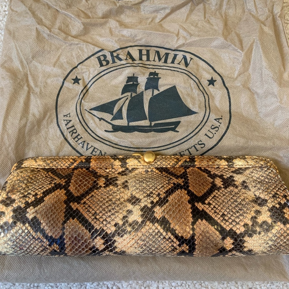 Brahmin snake clutch c2008 vintage classic